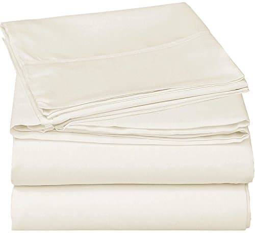 Brushed Microfiber 1800 Bedding -Super Silky & Soft Luxury Reversible Bed Sheet Set -Hypoallergenic,Wrinkle Free, Stain Resistant -4 Piece Sheets set with 16" Deep Pocket -FULL(Ivory) by Steffani