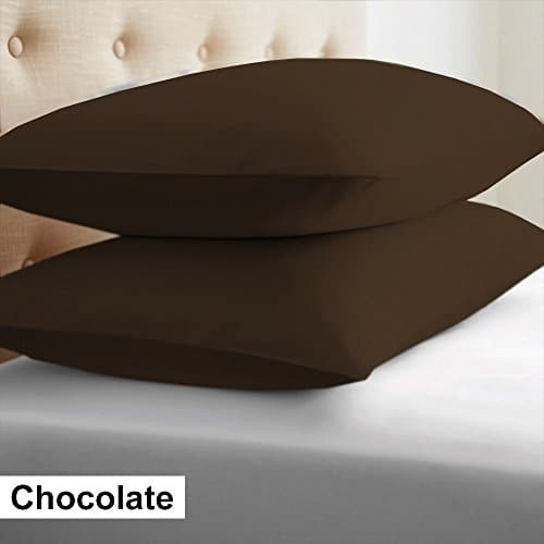 2 Piece Euroshams Cover 600 Thread Count Size 20" X 20" inches (50 cm X 50 cm) chocolate Color