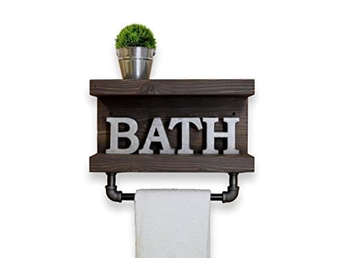 Handmade Two Tier Bathroom Shelf with Towel Bar