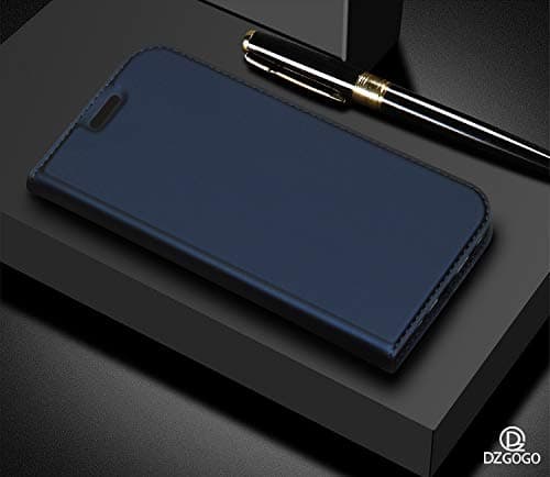 JMGoodstore case Compatible Huawei P30 Pro,card holder+screen protector,360 Degrees Full Body Plastic soft shell Flip Cover Skin Style PU Leather[Kick stand][Drop Resistance] Blue