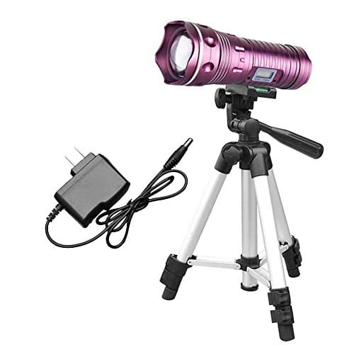 IWGR US Plug LED Fishing Light Blue+White Light Source Lamp Rechargeable Torch Digital Display 18650 Lithium Battery Led Light Night