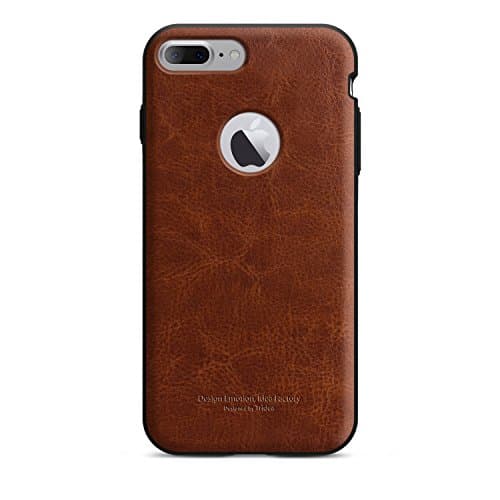 iPhone 7 Plus Case [Tridea] Power Guard Premium Synthetic Leather Bumper [Shock Resistant][Scratch-Resistant] for iPhone7 Plus (2016) [Brown]