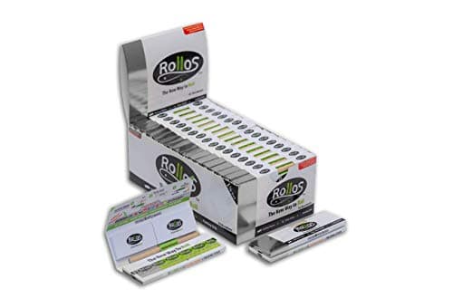 Rollos Rolling Paper w/Filter Strips and Packing Sticks (Gold, 1-1/4 Inch)