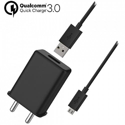 VOZC 3.0 AMP Turbo Power Charger with Micro USB for Moto Smartphones - Black