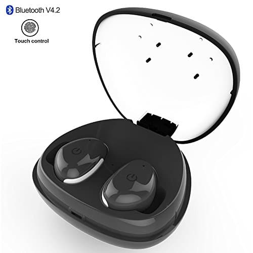 True Wireless Earbuds, Smaiping V4.2 Stere Touch Control Bluetooth Headphones,In-ear Sport Earbuds Noise Cancelling XP5 waterproof with Microphone and Charging Case for iPhone/iPad/Android(Black)