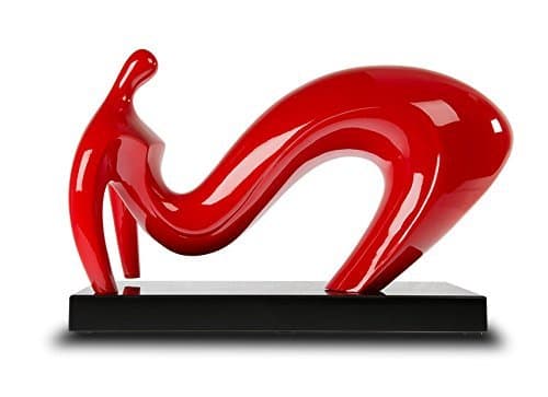 Modern Abstract Plastic Wax Red Sculpture with Black Marble Base Gallery Quality! 50 kg Gallery Marble Column 58 cm x 58 cm for Only orderable