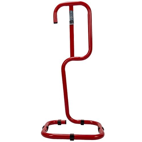Tubular red fire extinguisher stand by Thomas Glover