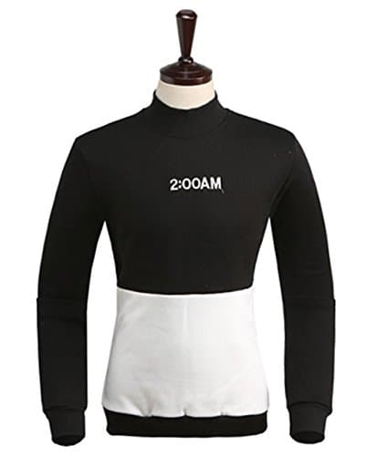 Men's Premium 2AM Polar Turtleneck Sweater Jumper Knit Pullover (Medium, Black)