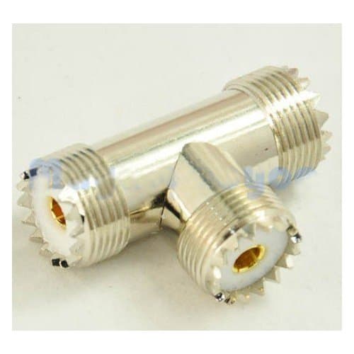 Dual Cable T Connector - SO-239 to SO-239