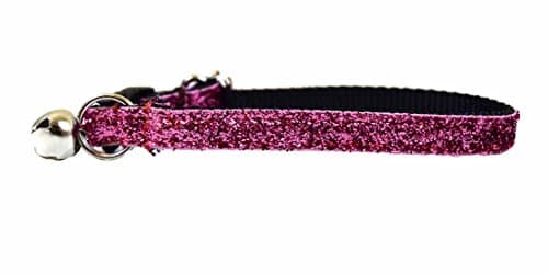 Kitty Kaboodle Breakaway Cat Collar with Bell - Fully Adjustable (7-11”) Sparkle Nylon Kitten Safety Collars