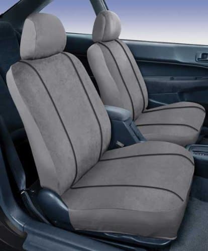 Saddleman Custom Made Front Bucket Seat Covers - MicroSuede Fabric (Gray)
