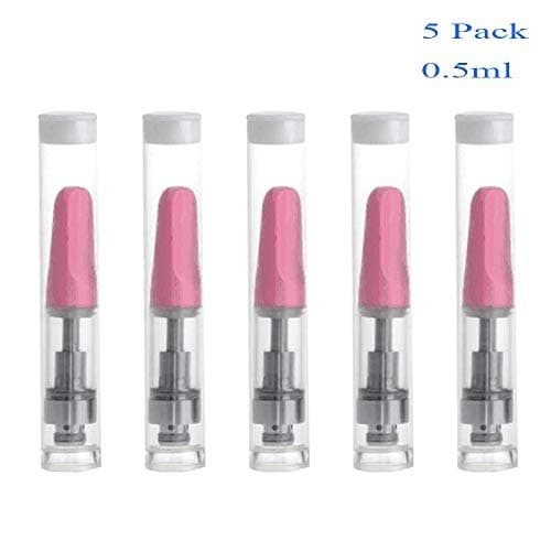 5 Pack Ceramic Wickless Cell Cartridge 0.5ml Acessaries for C-C-E-L-L (Pink)