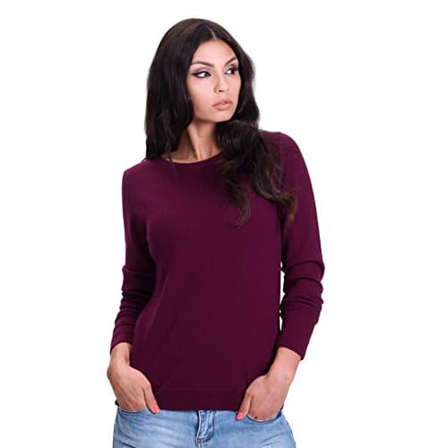KNITTONS Women's Merino Wool Classic Lightweight Crew Neck Sweater Pullover