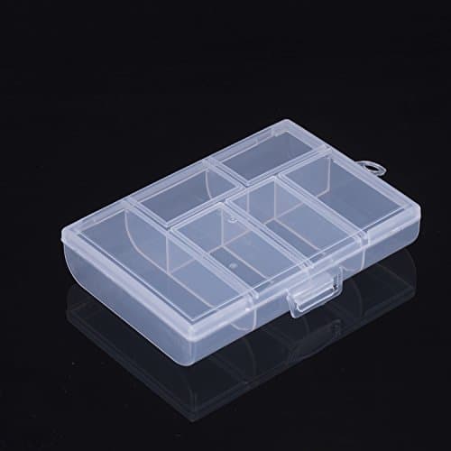 JDONOW 6 Slots PP Plastic Storage Box Organizer for Cosmetics Jewelry Beads Sewing Pills Storage (Transparent)