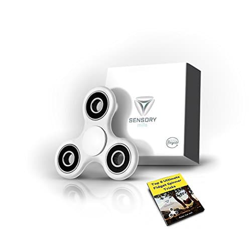 Sensory Mills Serenity Fidget Tri-Spinner Widget With High Speed Hybrid-Ceramic Bearings 3+ Min Toy Stress Reducer Perfect For ADD, ADHD, Anxiety, and Autism Adult Children White