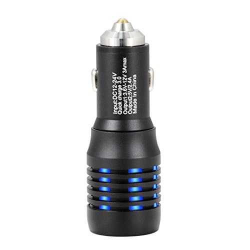 Car Charger,Ptalor Blue Led BackLight-Emitting Dual USB Quick Charge 3.0 Output Adapter For Apple Iphone7 6 Plus/Ipad/HTC/LG/ And Almost Android Phone Tablet Others Devices