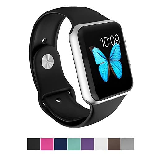 Apple Watch Band - e6Hope Soft Silicone Replacement iWatch Strap for Apple Watch Series 1,Series 2,Series 3 (black, 42mm - M/L)