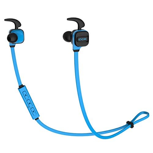 MERVINTECH Bluetooth Headphones, CCK KS Wireless 4.1 Noodle Cable Earbuds Stereo Earphones, Comfortable and Stable for Sports with Built-in Mic (Blue)