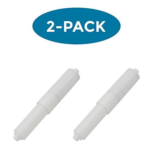 (2 PACK) ELBA Universal Plastic Toilet Paper Holder, Spring Loaded Replacement, White