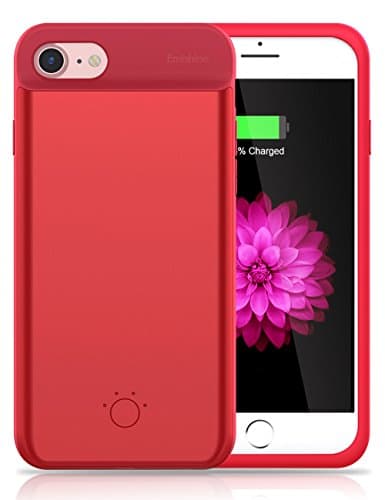 iPhone 8 / 7 / 6 / 6S Battery Case,Emishine Ultra Thin Rechargeable Charging Case for iPhone 8 / 7 / 6 / 6S (4.7") Case Battery with 3000mAh / Extend Battery Juice Pack (Red-4.7")