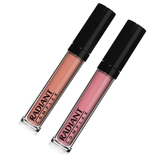 Liquid Matte Lipstick, Moisturizing and Long Lasting Stain (2 Pack Set: Nude & Light Pink)