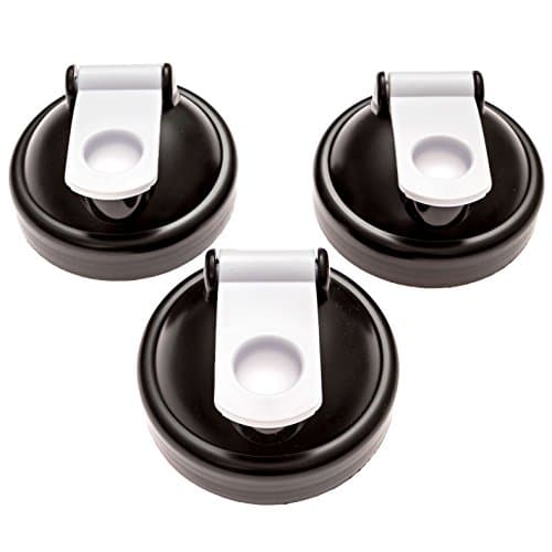 Shaker Bottle Replacement Lid (Black) Pack of 3