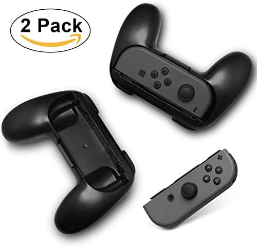 AIR SIX DOBE Joy-Con Controller Grips Wear-Resistant Game Handle for Switch(2 Pack, Black/Black)