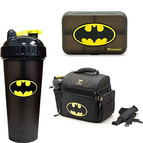Performa Essential Fitness Gift Pack - Includes Three Items: Daily Supplement/Pill Container, Meal Prep Bag and Leak Free Protein Shaker with Actionrod Mixing Technology