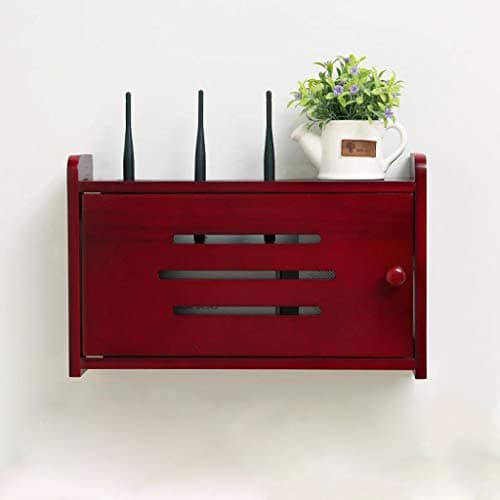 QARYYQ Storage Box Socket Finishing Box Bracket/Bracket WiFi Router Cable Power Plug Wire TV Box Set-top Box Floating Shelf Wall Mount Shelf (Color : A, Size : 50x10x25cm)