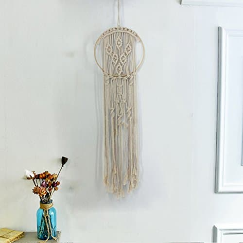 WCHUANG Handmade Macrame Wall Tapestry - Woven Wall Art Boho Office Living Room Bedroom Nursery Decor Bed