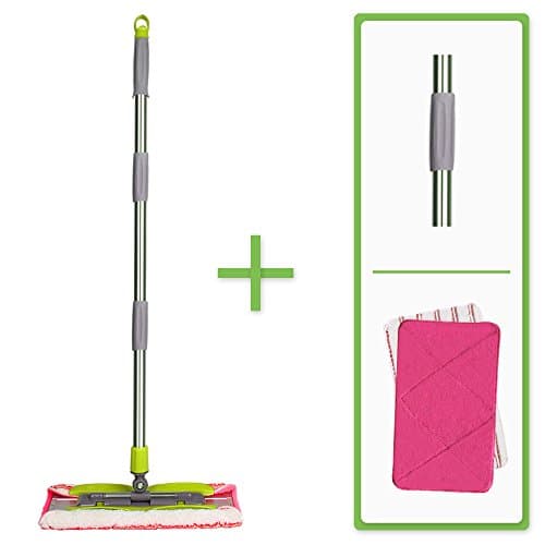 Aluminium Magic Microfiber Mop with 2 reversible Microfiber Mop Cloths | Washable, Reusable | Wet or Dry Cleaning Kitchen, Bathroom, Hardwood Floors