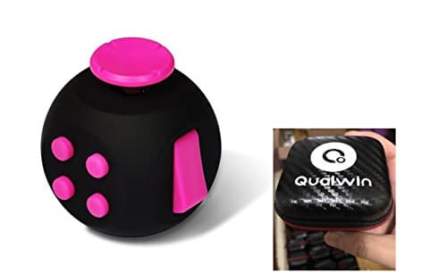 Qualwin 2017 Best NEW Upgraded Version Fidget Cube, Anti-anxiety and Depression Cube for Children and Adults (Pink/black)