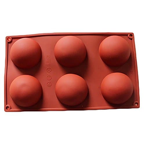 Piago 1 Pcs 6 Cavities Semi Circle Ball Shape Silicone Cake Baking Mold Cake Pan Muffin Cups Handmade Soap Moulds Biscuit Chocolate Ice Cube Tray DIY Mold