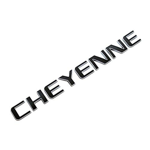 EMBLEM CHEYENNE FOR CHEVROLET SILVERADO CHEYENNE CHROME WITH BLACK REPLACEMENT