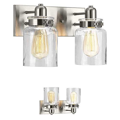 Bathroom Vanity Light Fixture Bath Interior Lighting (Brushed Nickel 2 Lights)