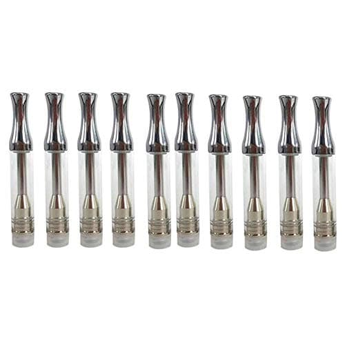 10 Pack 0.5ml/1ml Ceramic Wickless Cartridge O-i-l and D-i-s-t-i-l-l-a-t-e 1003 Acessaries For C-C-E-L-L (1ml, Silver)
