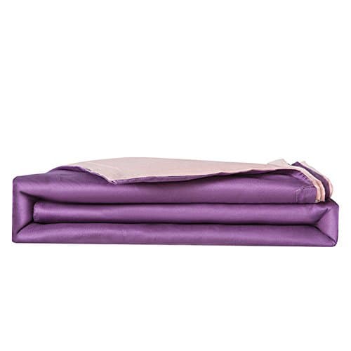 YiChen Comfortable 100% Cotton 2 Solid Color Patched Duvet Cover ,Twin,Purple-Light Pink