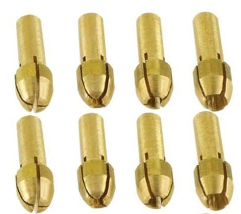 8pc Brass Collet Set Including 1/32" 1/16" 3/32" 1/8" Fits Dremel Rotary Tools
