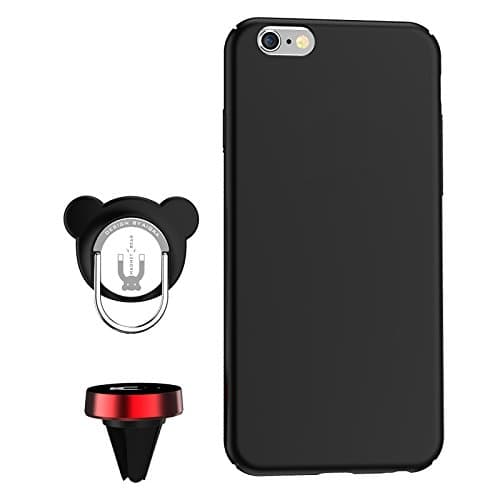 iphone 6/6s Case with 360°Rotation Phone Ring Holder and Magnetic Phone Car Mount 3 in 1 Integrated Design for Phone 6/6s (black)