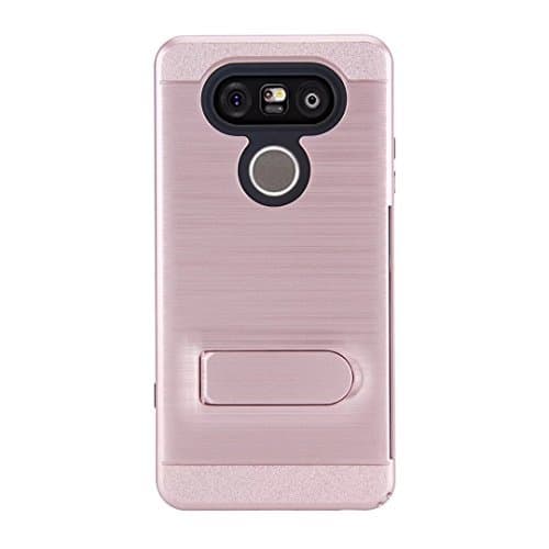 LG V20 Case, VL [Card Slot]-Protective Self Stand Case, [Perfect Desgin &amp; Ultra Thin] [Anti-Scratch] Shockproof Slim Fit Dual Layer Protection Hybrid Cover with Kickstand for LG V20 (RoseGold)