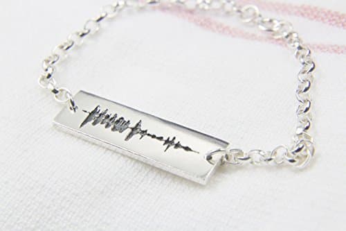 Personalized Sound Wave Bracelet in Sterling Silver