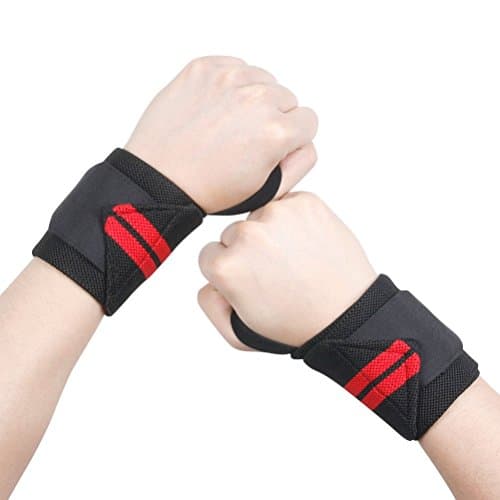 Seicosy Adjustable Weight Lifting Training Wrist Straps Support Braces Wraps Belt Protector for Weightlifting Strength Training Powerlifting Bodybuilding - One Size fits all Men&amp; Women
