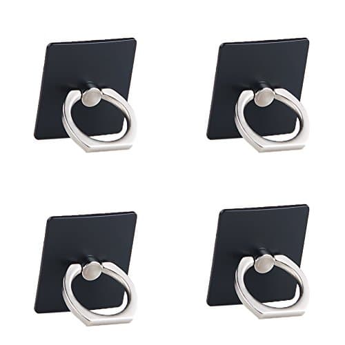 [4 Pack] Universal Foldable Tablet / Cell Phone Stand, Running 360 Car Pothook Portable Desktop Holder for Smartphone and Tablet, iPad Mini, iPhone, Samsung Galaxy / Tab and More (4 Black)