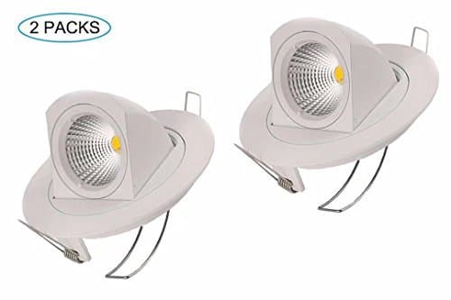 Pertop 2 Packs Downlight Resessed Adjustable,Dimmable Gimbal Recessed LED Downlight 4.25 inches,10W 3000K-3500K Soft White,980LM,Adjustable LED Retrofit Lighting Fixture, 3 YEARS WARRANTY