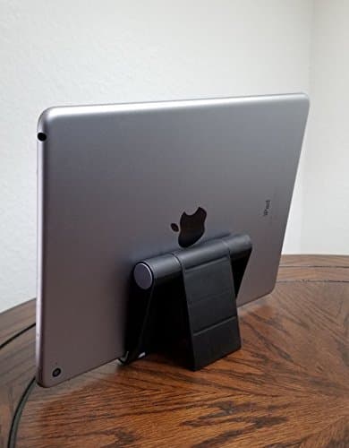 Ipad stand for bed desk kitchen mount adjustable for smartphones, cell phones and tablets, very portable and light (black)