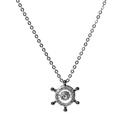 Round Nautical Ship Steering Wheel Necklace,18"