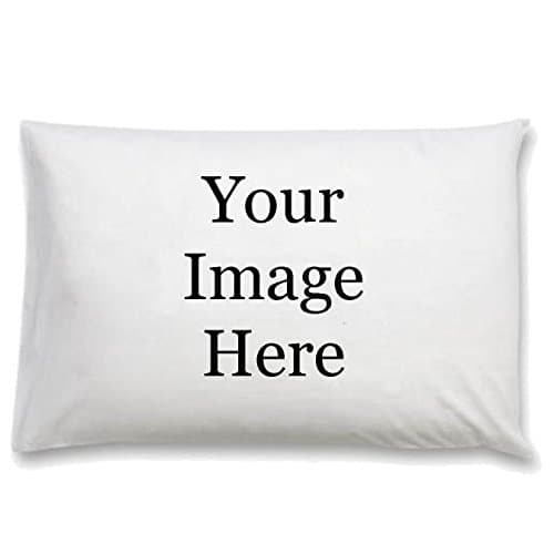 100% Cotton Pillowcase Custom Personalized White Pillow Case - Design Your Own Image or Text (Standard)