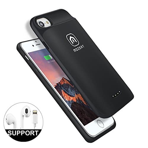 iPhone 6 7 Battery Case, Mozeat Rechargeable Extended Battery Pack Supports Lightning Headphones Protective Charging Cover with Magnetic Stand