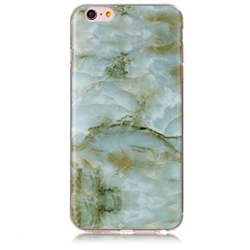 DStores For iPhone 7 Case Green Soft Granite Marble Stone image Painted Anti-Crystal [Ultra Thin] Case for Apple iPhone 7/4.7 inch Back Cover