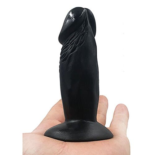 YJbcfha--018, 4.3" Lifelike P-e-n-is, D-i-Ld-0s with Suction Cup , ZZ-1010-UU (Black)